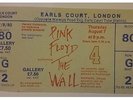 Pink Floyd  The Wall Ticket 1980  - Unique Unused Complete Ticket  Ex Cond