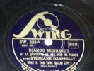 DJANGO REINHARDT - What is this thing called love  - 78 TOURS / RPM SWING