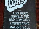 The Who Summer of 1974 Tour Programme Lou Reed Humble Pie with ticket stub