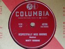 1956 Rockabilly 78 rpm MARTY ROBBINS Respectfully Miss Brooks COLUMBIA Canada EX