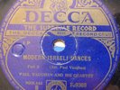 JEWISH HEBREW 78 RPM- paul vaughan quartet- modern israeli dances - decca UK