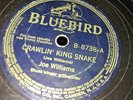 BLUES JOE WILLIAMS Bluebird 8738  Crawlin King Snake/Meet Me at Corner E//V+