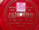 DAVE FROST & HIS BAND - ‘MY BABY SAID YES YES’ RARE RED FILMOPHONE 78, RED HOT