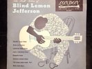 Blind Lemon Jefferson ?– The Folk Blues Of Blind Lemon Jefferson (10 in. Vinyl)