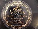 Victor 21205 Rev. F. W. McGee THE HOLY CITY w string band 78 rpm 1927 EE+