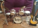 THE BEATLES. Ringo Starr Miniature Drum Kit Set & guitar  no box