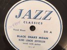 OKEH 8455  on JAZZ label BLIND LEMON JEFFERSON Black Snake Moan 78 rpm EE+ blues