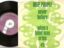DEEP PURPLE NEVER BEFORE & A BLIND MAN CRIES DANISH 45+PS 1972 HEAVY PSYCH ROCK