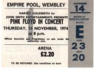 PINK FLOYD TICKET 1974 Wembley
