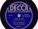 ELLA FITZGERALD AND HER SAVOY EIGHT 78 - WOE IS ME - STRICTLY FROM DIXIE - EX-