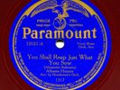 PARAMOUNT 12021  ALBERTA HUNTER – YOU SHALL REAP.../ BLEEDING HEARTED BLUES  E+