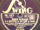 DJANGO REINHARDT CREPUSCULE 78 rpm French SWING
