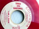 Simon & Garfunkel  RED VINYL 45 white label promo I AM A ROCK  2:45 double-A wsL