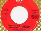LEON WARE & JANIS SIEGEL Why I Came to California ELEKTRA 45 VG++ 7” HEAR mp3