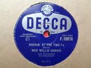WEE WILLIE HARRIS - Rockin' At The Two I's / Back To School Again 78 rpm disc