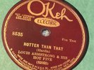 LOUIS ARMSTRONG & HOT FIVE HOTTER THAN THAT/SAVOY BLUES OKEH 78