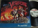VENDETTA Go And Live... ORIG.1987 PROMO THRASH HEAVY METAL LP w/INSERT COMBAT