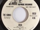 THE KINKS LOLA / MINDLESS CHILD OF MOTHERHOOD PROMO  (7