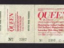 QUEEN - 1982 Hot Space Tour Cancelled Concert Complete Ticket Manchester United