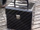 VINTAGE RETRO 70's BLACK PLASTIC RECORD BOX FOR 7