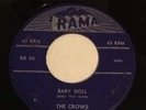 The Crows Sweet Sue Baby Doll Rama Original Doo Wop 45 Rare Vocal Fifties 50's