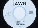 Instrumental Surf/Rockabilly 45 BLUE ECHOES Tiger Talk LAWN HEAR