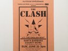 The Clash Santa Barbara Bowl 1982 concert flyer punk handbill Joe Strummer