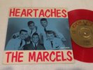 THE MARCELS heartaches 45 EP Sweden COLPIX CEP 808 red vinyl