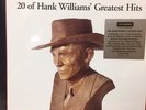 Hank Williams' 20 Greatest Hits LP New Lost Highway 2011 clear vinyl limited ed