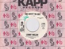 NORTHERN SOUL 45RPM - LENNY WELCH ON KAPP - RARE PROMO  **PRICE REDUCED***