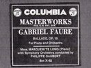 213g4.  Marguerite Long - Ballad (Faure, Op. 19) - Columbia X-62 (2 record set)