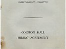 Acker Bilk Johnny Burnette Colston Hall, Bristol Hiring Agreement 27/4/62