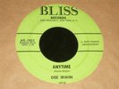 Dee Irwin 45 BLISS 1003 Anytime 1961 R&B M-