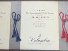 BACH Unaccompanied Violin Sonatas JOHANNA MARTZY-COLUMBIA 33CX 3 LP COMPLETE SET
