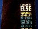 BLUE NOTE 1595 Somethin' Else ADDERLEY Miles Davis MONO original LP COVER (only)