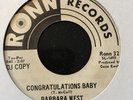 NORTHERN SOUL Barbara west 'congratulations baby' US PROMO