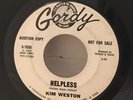 KIM WESTON Helpless GORDY Double sided whte label promo Motown Northern Soul 45