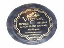 78 rpm WILL ROGERS Comedy SPOKEN WORD Victor Scroll PACIFISM A New Slant ON WAR
