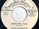 * TONY MARTINEZ QUINTET Bernies Tune/Cucusa MAMBO LATIN JAZZ RCA Victor 45 HEAR