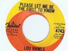 NORTHERN-LOU RAWLS-PLEASE LET ME BE THE FIRST TO KNOW/TRUST ME-CANADA CAPITOL