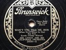 ABE LYMAN & HIS CALIFORNIA ORCH - ‘WON’T YOU TELL ME HON?’ BRUNSWICK 78 HOT