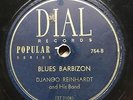 JAZZ: DJANGO REINHARDT & HIS BAND - 'BLUES BARBIZON’ ON RARE DIAL 78