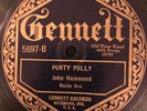 Gennett 5696  John Hammond PURTY POLLY 78rpm Country 1925 EE+