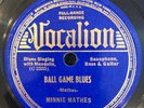 Vocalion 04431 Minnie Mathes BALL GAME BLUES w Charlie McCoy 1938 78rpm EE+