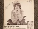Patsy Montana: I Want To Be A Cowboy's Sweetheart Signed LP Birch Records