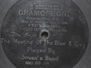 Berliner 7-Inch Record 123 Meeting of Blue & Gray Sousa's Band Arthur Pryor 1898