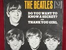 THE BEATLES: Do You Want To Know A Secret / Thank You Girl 45 VG+ Pic Sleeve Cut