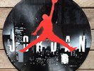 Artistic version of JORDAN  handpainted vinyl records stencil spraypaint