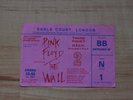 ORIGINAL PINK FLOYD THE WALL TICKET STUB EARLS COURT 5 AUG 1980 (Ist Leg)