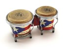 LP Matador Wood Bongos - Puerto Rico Flag Design - Chrome - M201-PR